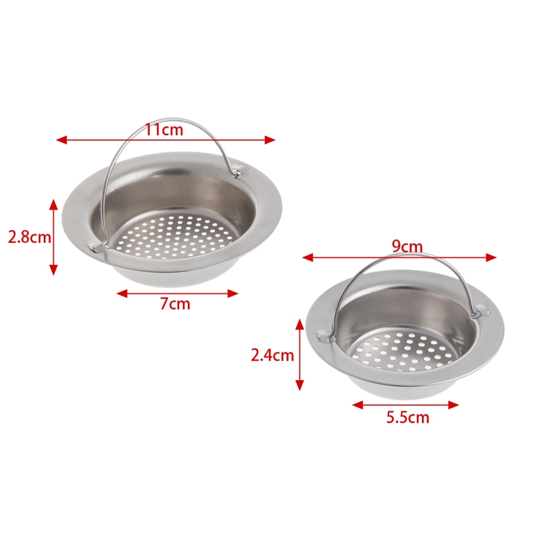 Rổ Lọc Rác Gắn Lỗ Thoát Nước Bồn Rửa Chén Bằng Thép Không Gỉ Kích Thước 9cm