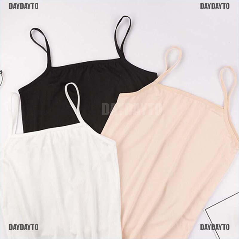 Áo Tank Top Hai Dây Cổ Tròn Màu Trơn Thời Trang Dành Cho Nữ