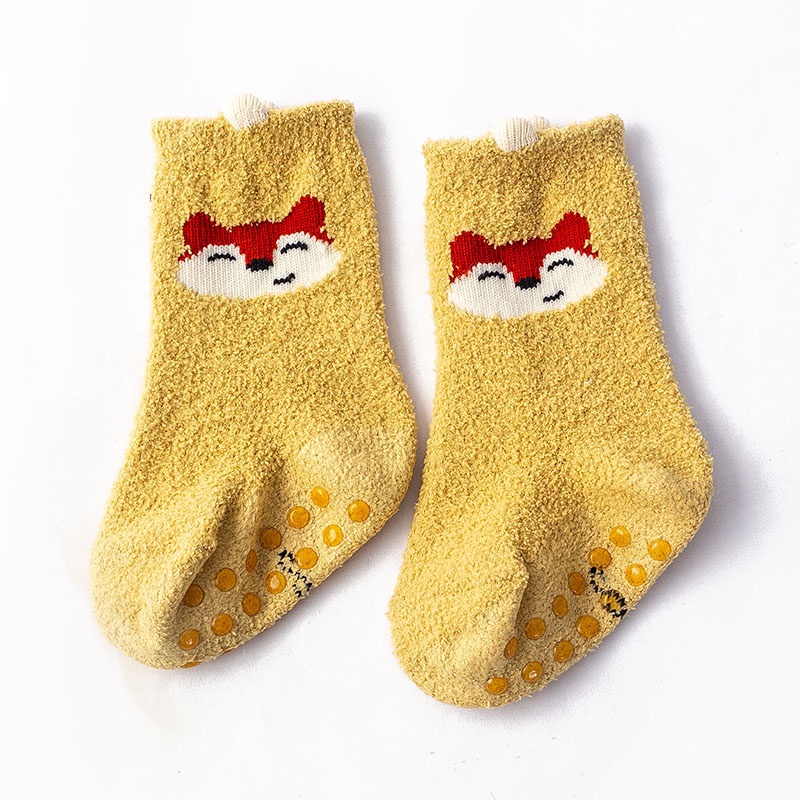 Vớ Lông Cừu San Hô Mềm Mại Ấm Áp Chống Trượt Hình Động Vật Hoạt Hình Dễ Thương Dành Cho