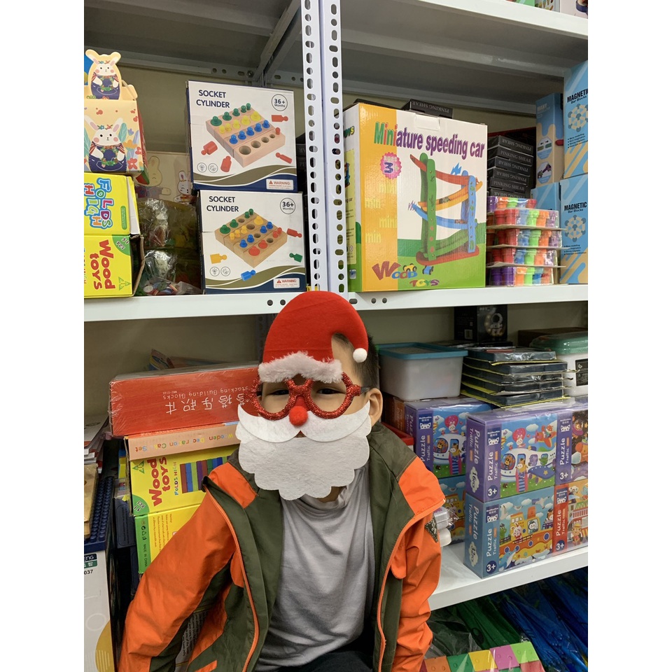 Mắt Kính Hóa Trang Ông Già Noel Có Râu - Kính Mắt Noel