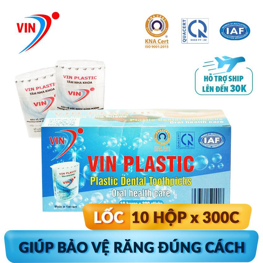 Tăm nha khoa cao cấp VINON-M01 (Lốc 10 hộp x hộp 300 tăm). TCVN: ISO 9001-2015 và 12-1:2011/BYT.