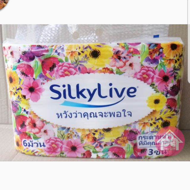 [Ảnh Thật] 6 Cuộn Giấy vệ sinh cao cấp 3 lớp Silky Live