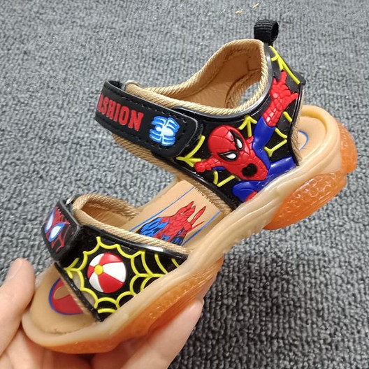 sandal bé trai size 21-26 nhện màu đèn led