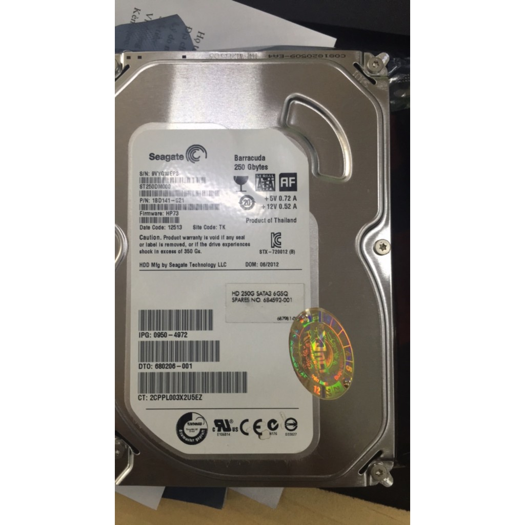 Ổ cứng seagate 250gb mỏng (bảo hành 24 tháng )