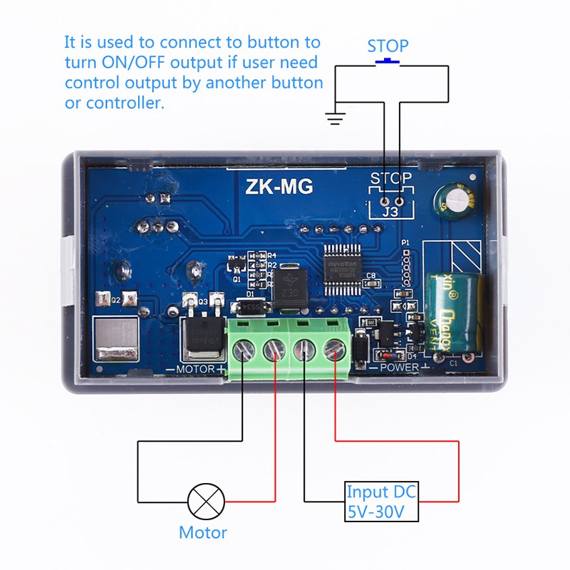 Bộ điều khiển tốc độ động cơ DC PWM công suất cao 5V 12V 24V 150W Mô-đun điều khiển bộ phát tín hiệu Bộ điều chỉnh tốc độ