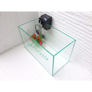 🐬 Bể cá cảnh cỡ trung 40cm và lọc thác mini - tặng đồ trang trí bể nuôi cá cảnh
