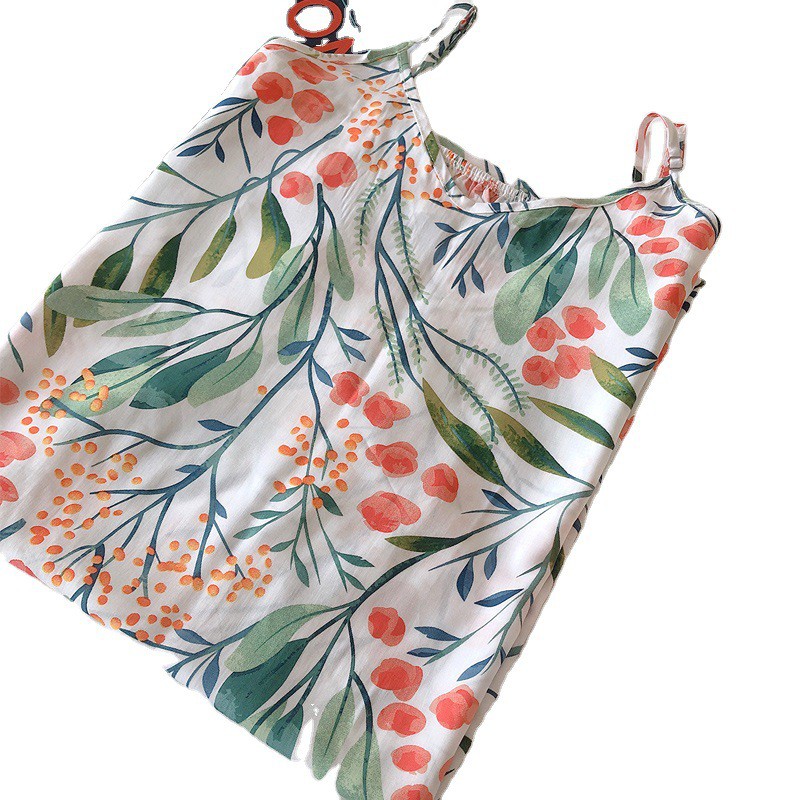Váy lanh 2 dây mặc nhà QCCC đầm ngủ cotton lụa maxi dài tăng-đơ mát mẻ mùa hè bầu và sau sinh | BigBuy360 - bigbuy360.vn