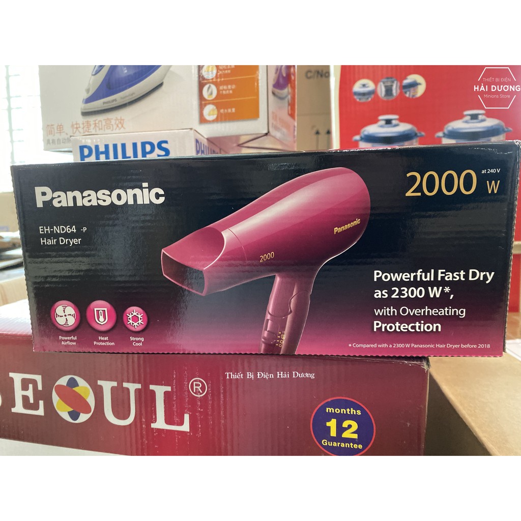 Máy sấy tóc cao cấp Panasonic EH-ND64-P645 2000W Đỏ - Bảo hành 12 tháng