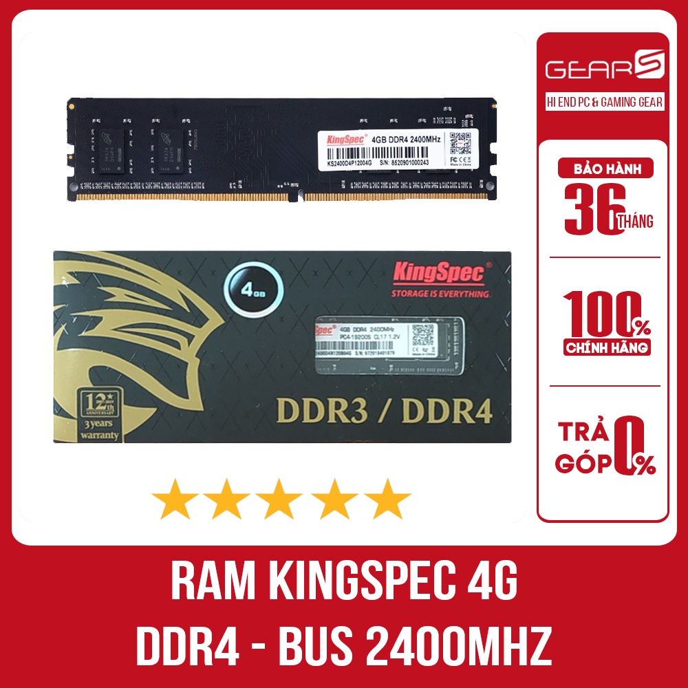 Ram KINGSPEC 4G DDR4 bus 2400 - mới full box bảo hành 36 Tháng