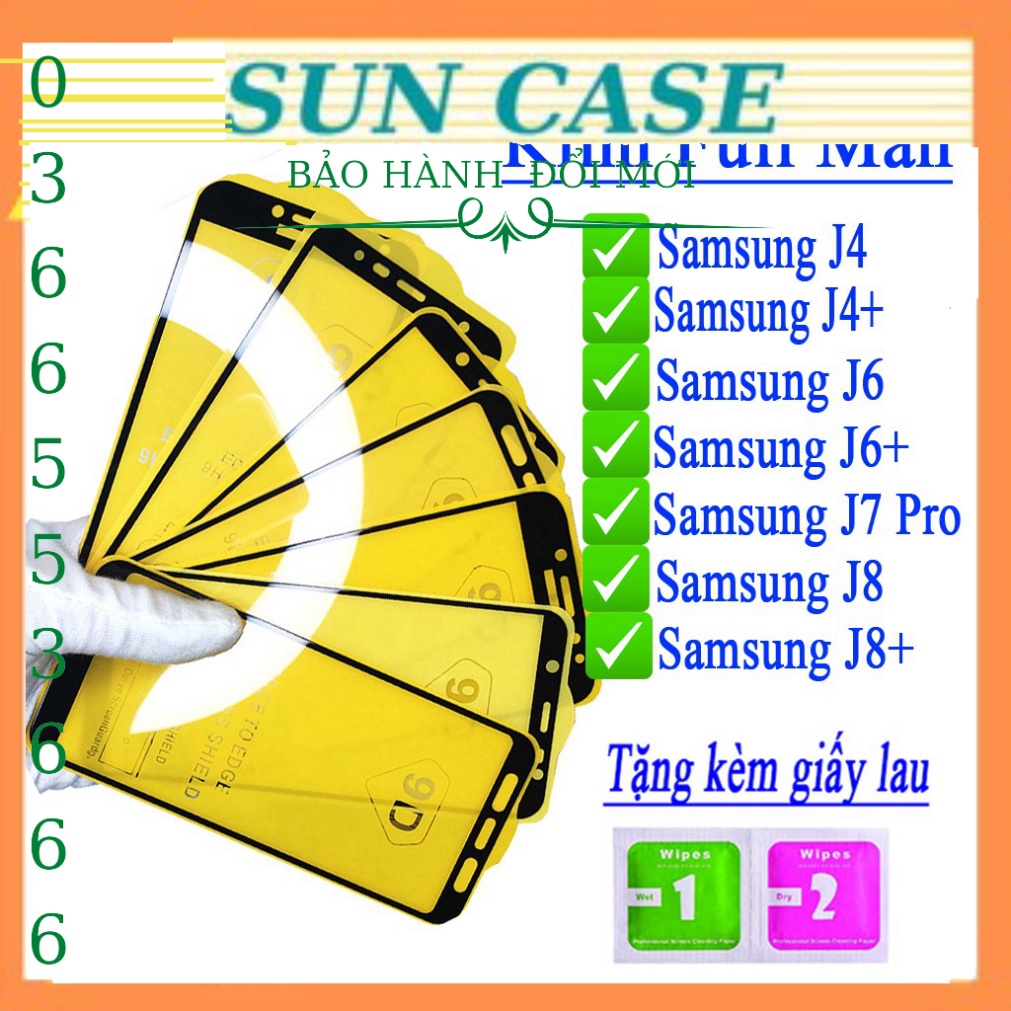 Cường lực SAMSUNG J4 2018,J4 PLUS,J6, J6 PLUS,J7 PRO, J8, J8 PLUS, Tặng kèm giấy lau kính ướt và khô TAIYOSHOP1