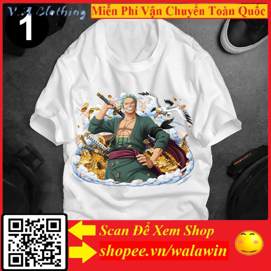 Áo in theo yêu cầu - Áo thun tay ngắn cổ tròn mẫu Hình Roronoa Zoro - Áo Thun One Piece
