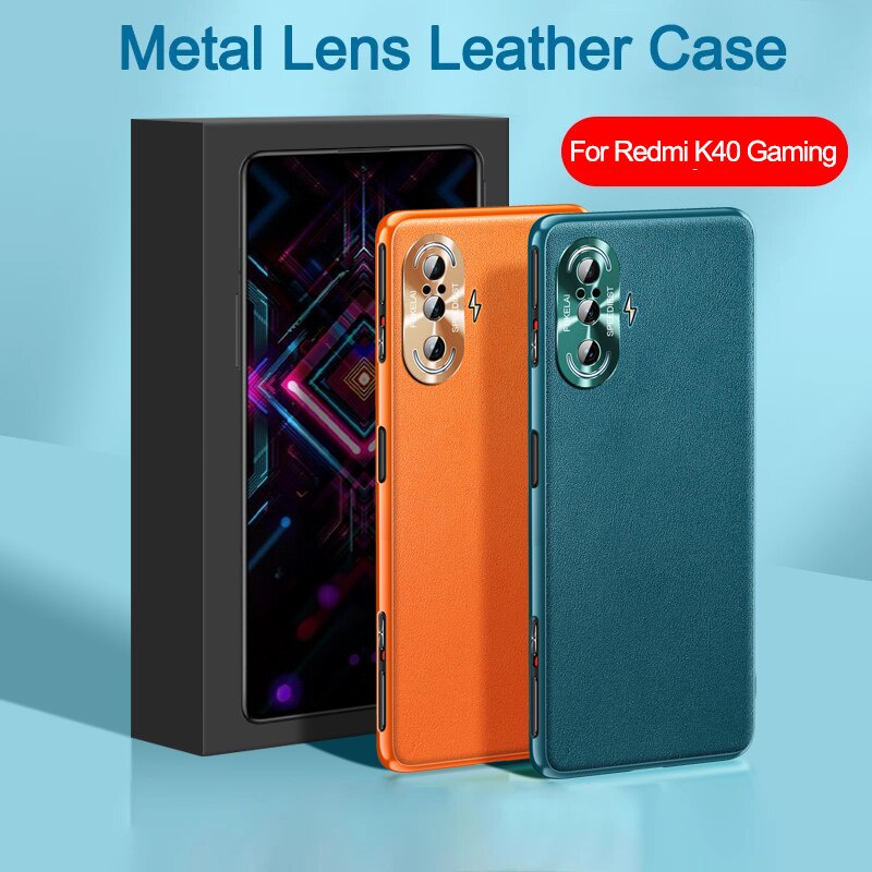 Ốp Điện Thoại Mặt Da Viền Kim Loại Cho Redmi K40 Gaming Poco F3 5g Xiaomi Mi 11 Ultra 10 Pro Lite 11i