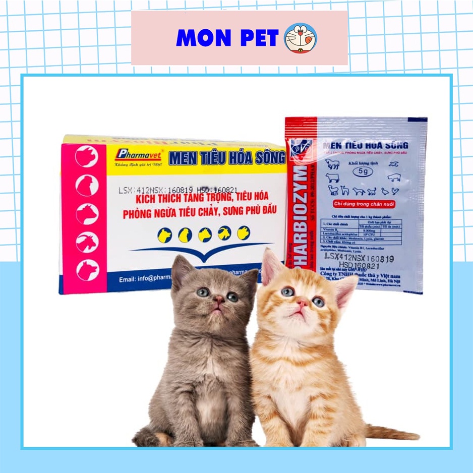 Men tiêu hóa cho CHÓ MÈO Pharbiozym 5g - Hỗ trợ các BOSS biếng ăn hoặc các vấn đề về tiêu hóa