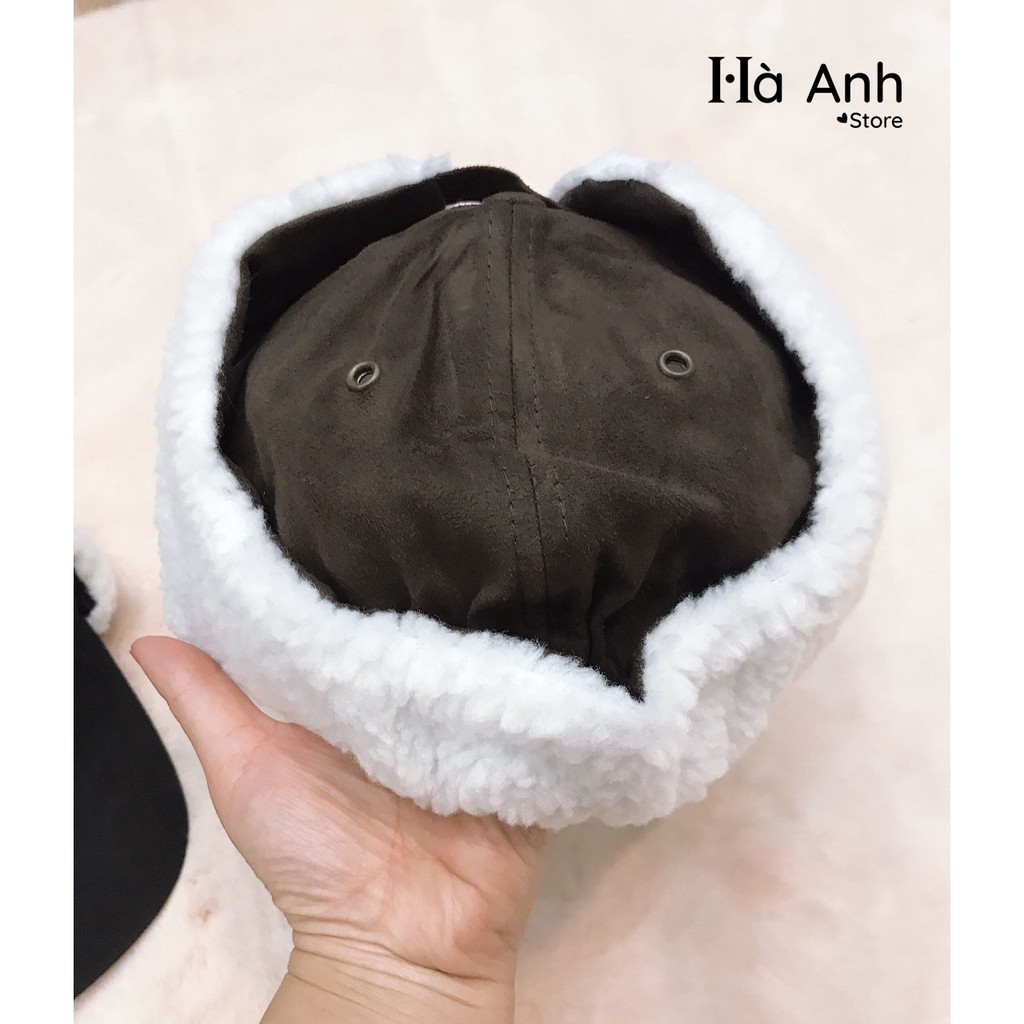 MŨ LƯỠI TRAI CÓ TAI LÓT LÔNG CỪU XUẤT MỸ
