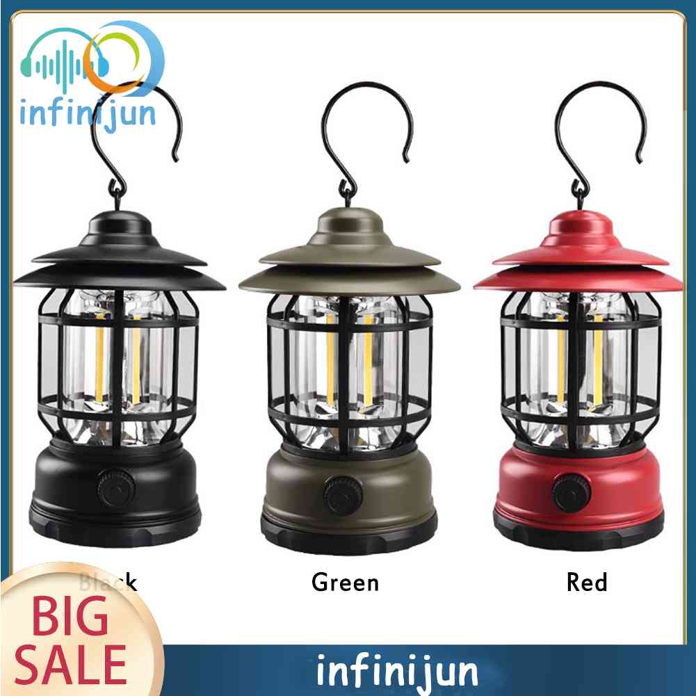 Đèn Để Bàn Sạc Cổng USB Dùng Khi Cắm Trại Ngoài Trời Phong Cách Retro