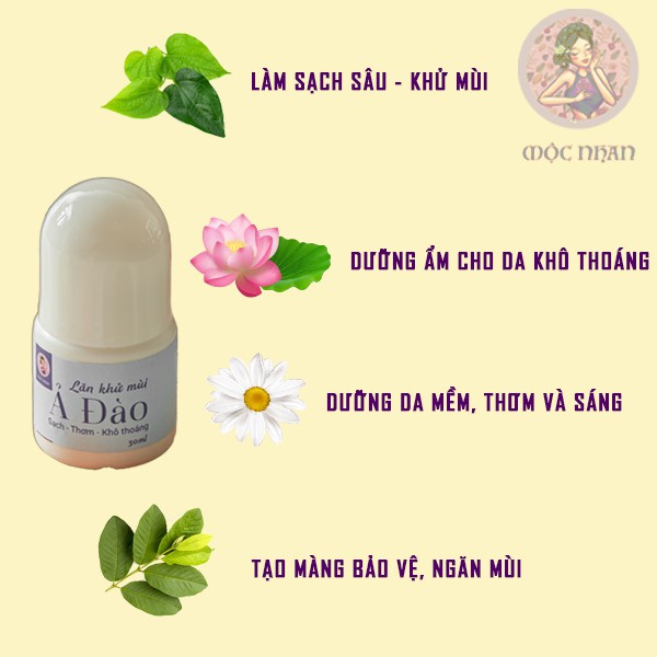 Lăn khử mùi Ả Đào. cho nam, nữ từ thảo mộc hết thâm, sáng, mịn da MỘC NHAN - 30ml