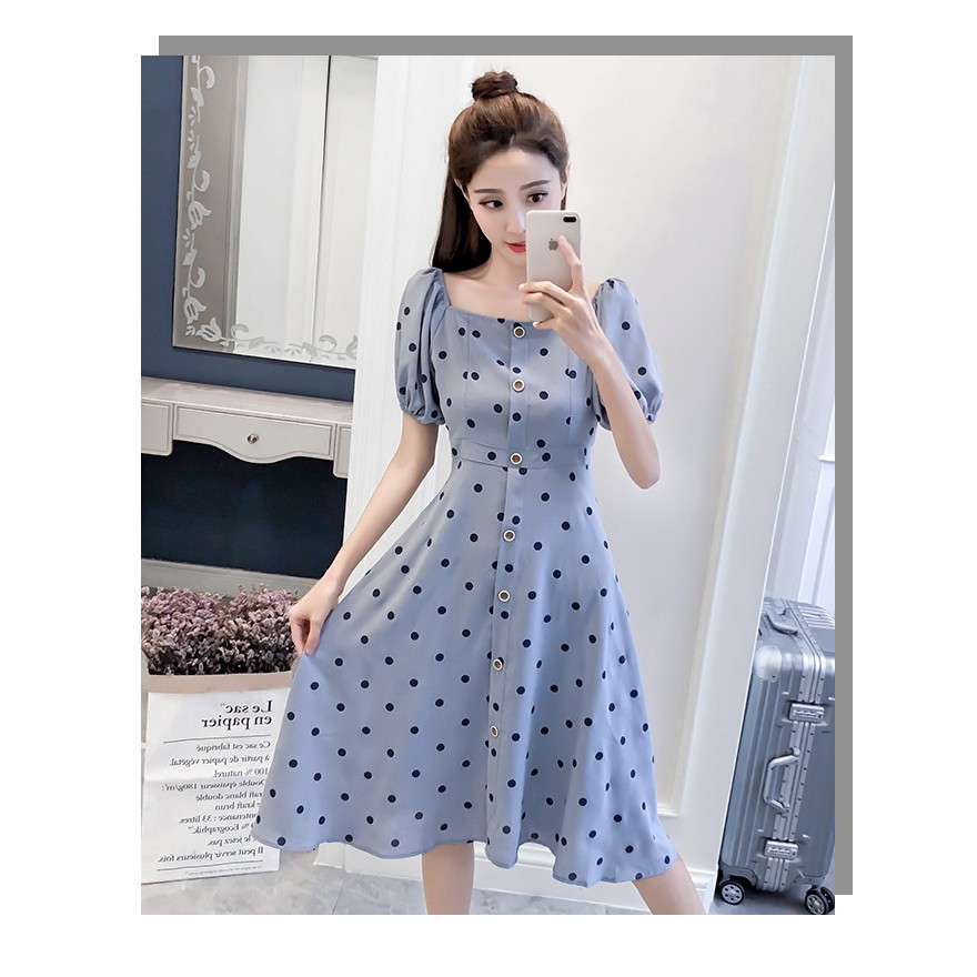 (XẢ LỖ) váy nữ, đầm nữ chấm hoa bi rất xinh