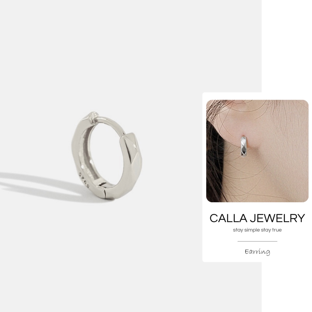 Khuyên tai bạc - Polygonal - CALLA JEWELRY l E023
