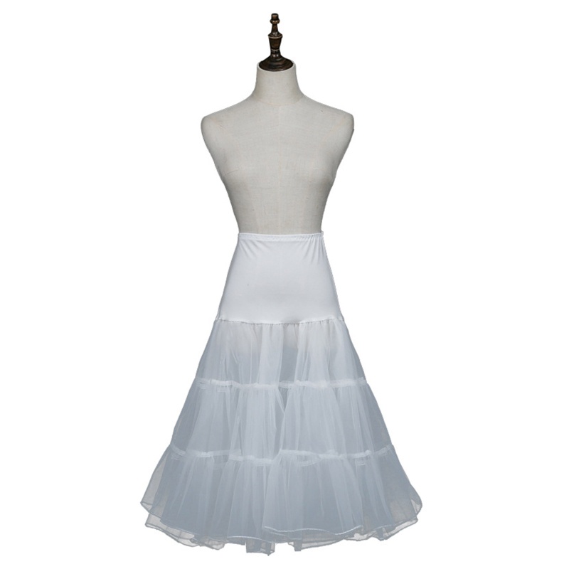 Ivy Đầm Xòe Phồng Màu Trắng Trơn Cho Nữ 26 Inches