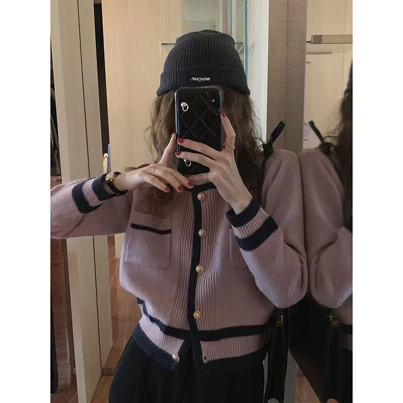 Áo Khoác Cardigan Dệt Kim Tay Dài Cổ Tròn Phong Cách Hàn Quốc Thời Trang 2022 Cho Nữ