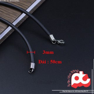 [39k] Dây chuyền cao su đen inox