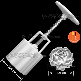 Khuôn trung thu lò xo hoa nổi 3D 50g hoa hồng