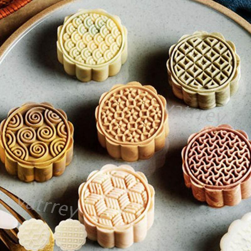 Khuôn Nhấn Tạo Hình Bánh Trung Thu 6 Ngăn 63g