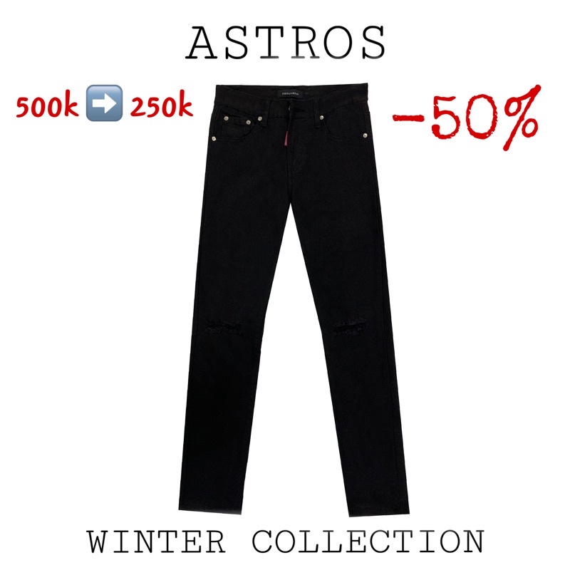 Jean rách gối trơn | Astros Menswear