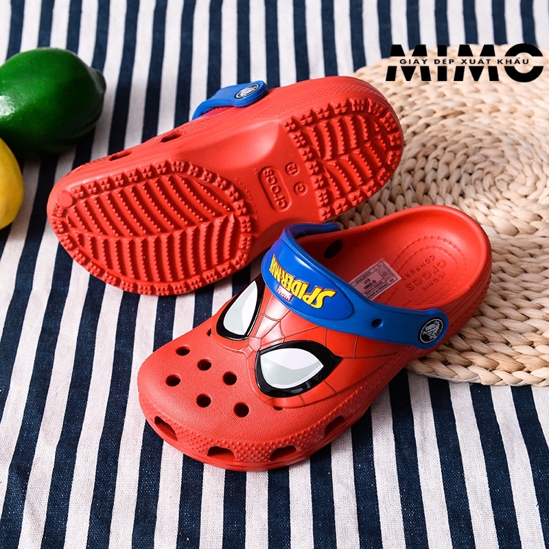 Dép sục nhện Spiderman mắt kính đỏ cho bé trai, tặng kèm jibit