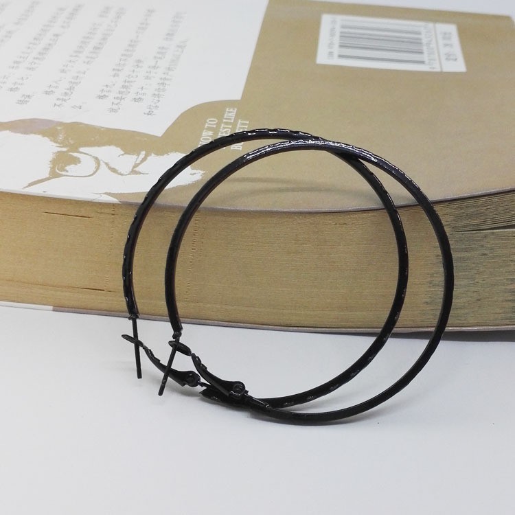 Đôi khuyên tai tròn bản to kiểu Hàn Quốc trẻ trung cho nữ