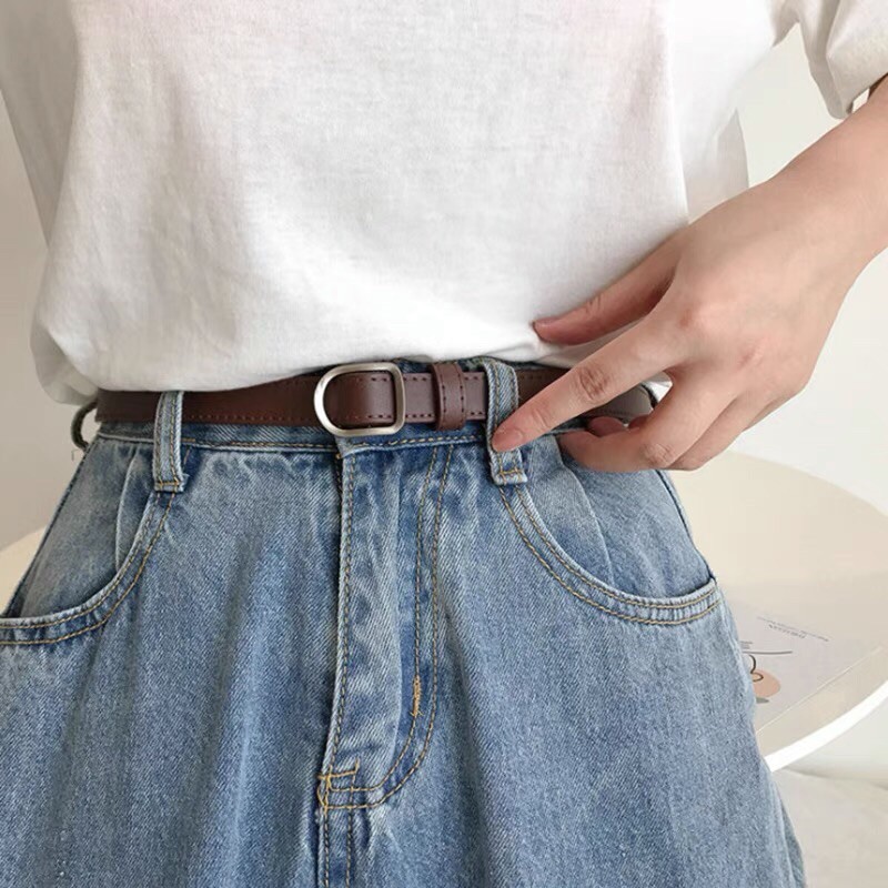 DÂY NỊT HÌNH THOI Nam nữ Unisex ulzzang Không lỗ Sim sim shop - Dây thắt lưng bản nhỏ 1.8cm Hình thoi chữ nhật Basic