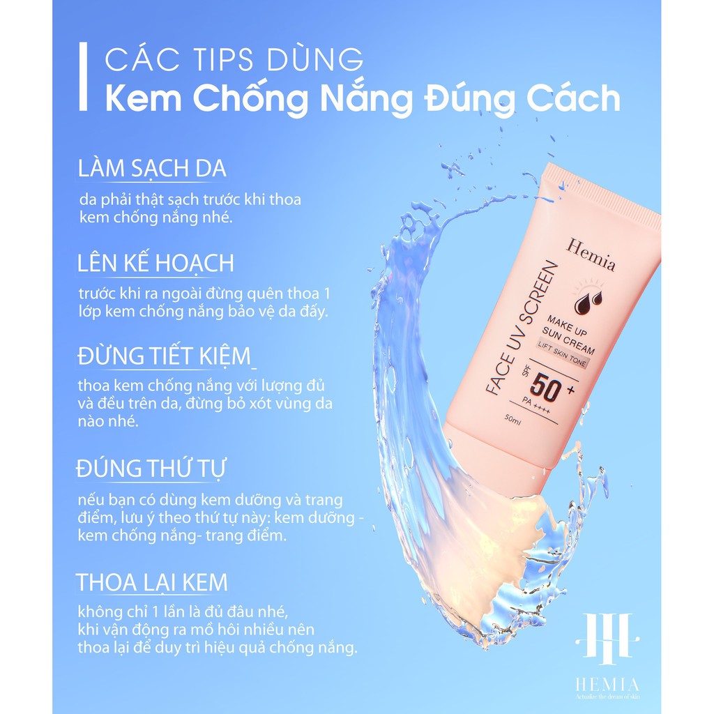 Kem chống nắng dưỡng da make-up Hemia Hàn Quốc