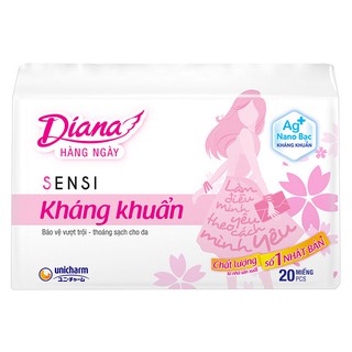 Combo 3 gói Băng vệ sinh hàng ngày Diana Sensi Kháng khuẩn 20 miếng-Tặng túi nhỏ