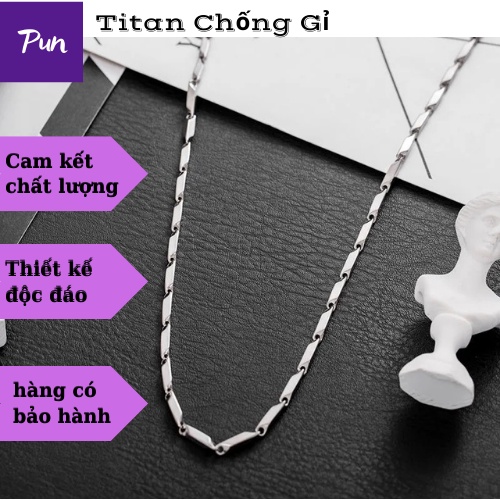Dây chuyền nam titan vòng cổ Xích Trơn  Punstore thời trang basic unisex titan màu bạc đẹp không gỉ - Vòng Cổ Xích Trơn