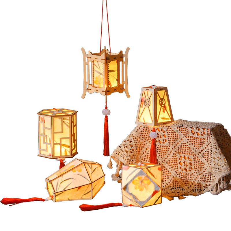 Lồng Đèn Thủ Công diy Hình Thỏ Và Hoa Dạ Quang Cho Bé