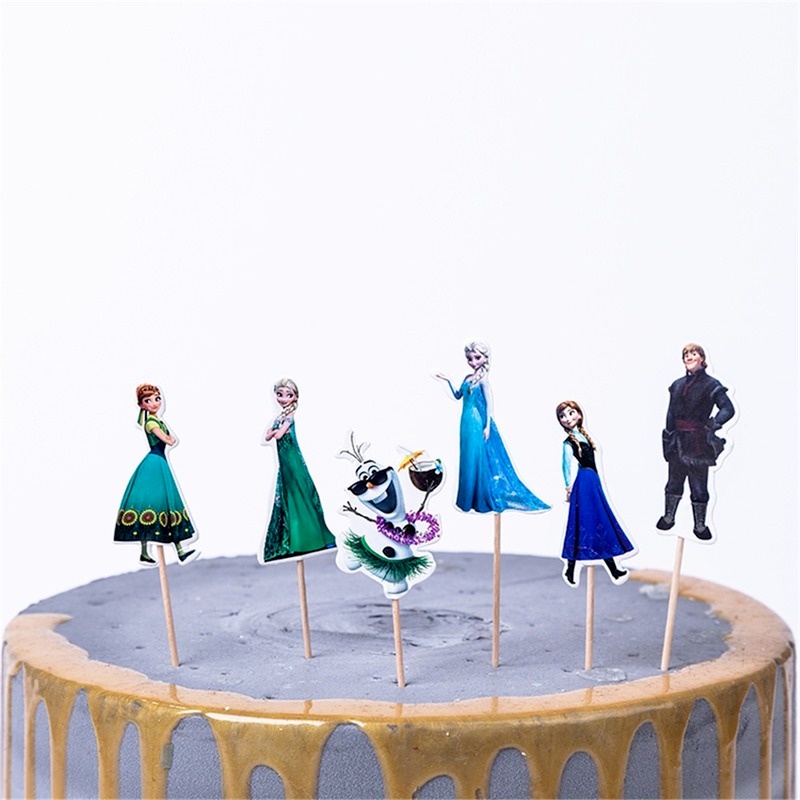 Set 24 Que Cắm Trang Trí Bánh Sinh Nhật Hình Hoạt Hình Dễ Thương Mới