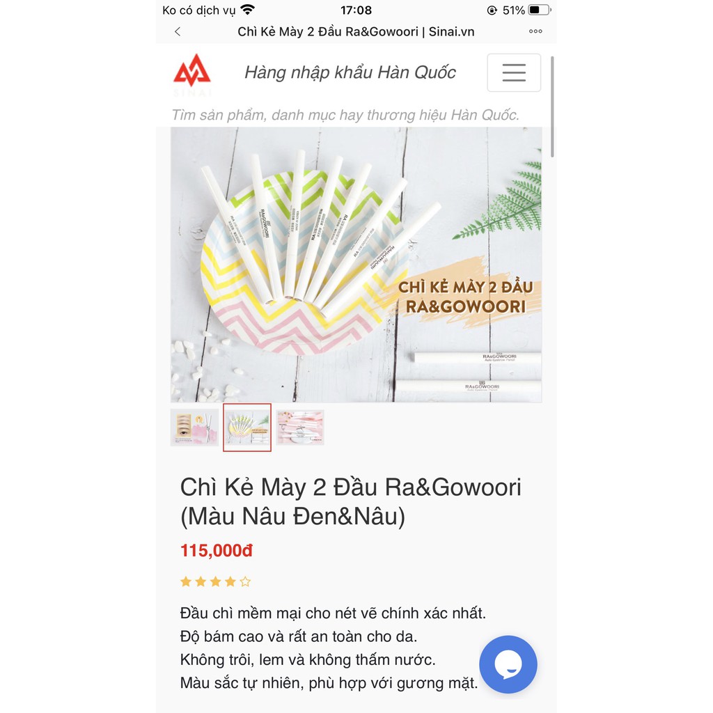 Chì Kẻ Mày 2 Đầu Ra&Gowoori - màu nâu (Hàn quốc) | BigBuy360 - bigbuy360.vn