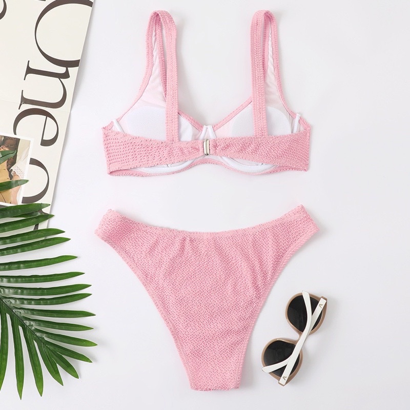 Bikini thun xoắn áo có gọng dáng quai to 2M100