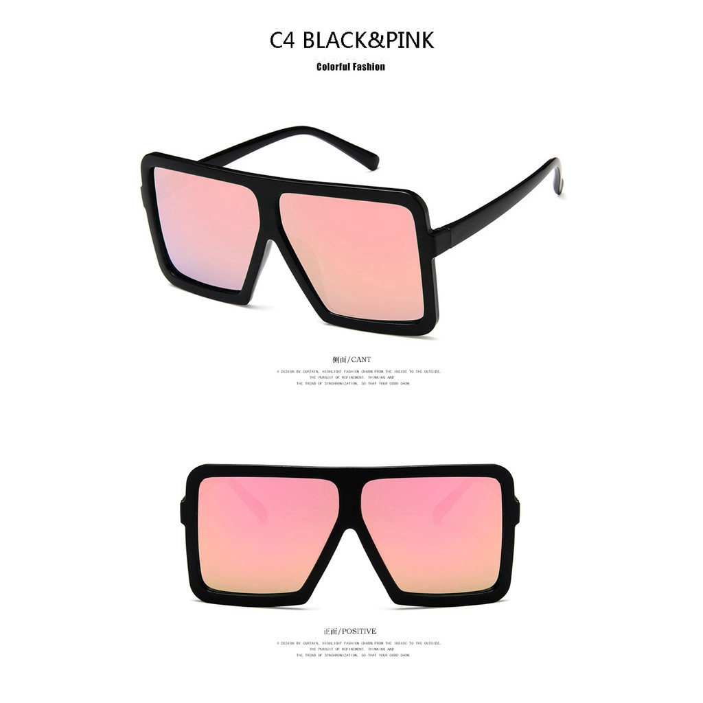 Kính mát SAMJUNE gọng vuông bản lớn thời trang cho nam nữ