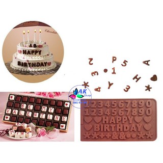 KHUÔN SILLICON CHỮ HAPPY BIRTHDAY + SỐ ( 2502.010)