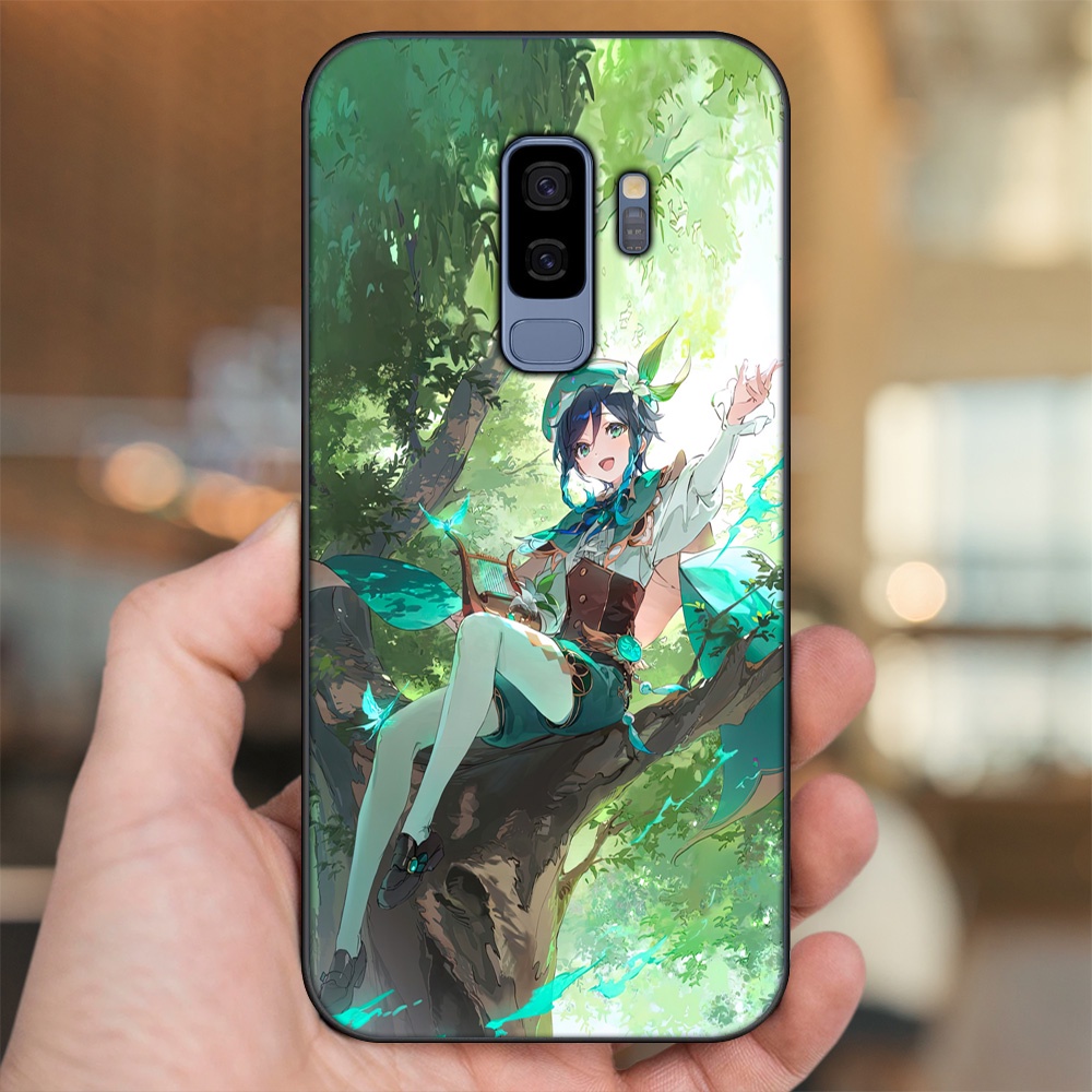 Ốp lưng Samsung S9 Plus viền đen in hình Venti Genshin Impact