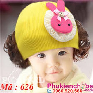 Mũ len tóc giả đáng yêu cho bé