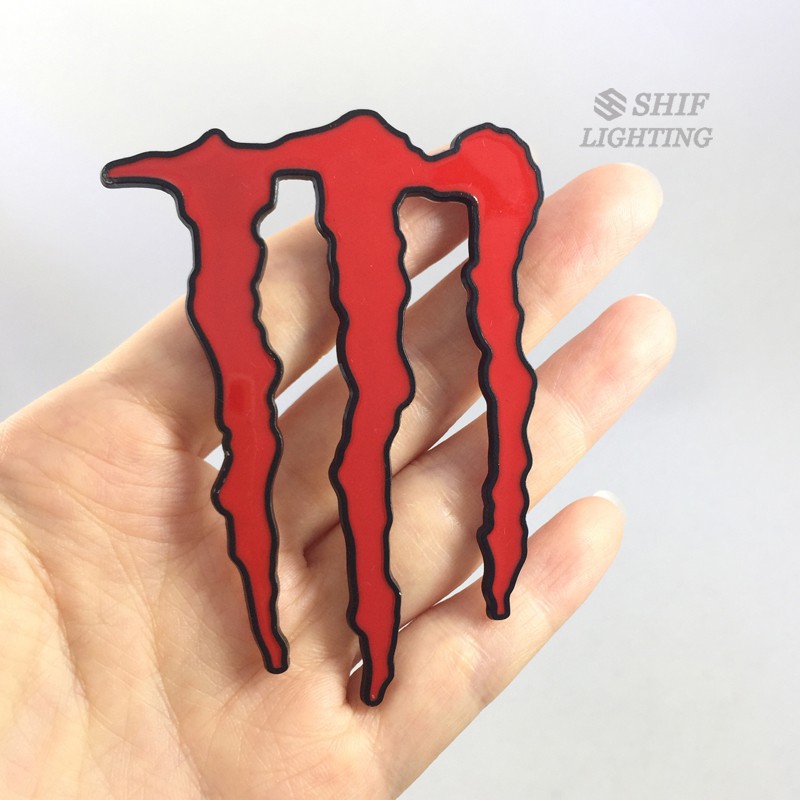 Miếng dán 3D hình quái vật bằng kim loại trang trí xe hơi