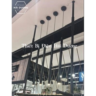 Combo 9 Đèn rọi ống bơ 60cm màu đen ánh sáng vàng đường kính 3cm