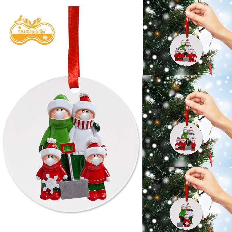 Christmas Ornament Personalized Survivor Family 4 Decorations Masked Hand-Washed Christmas Tree Hanging Pendant