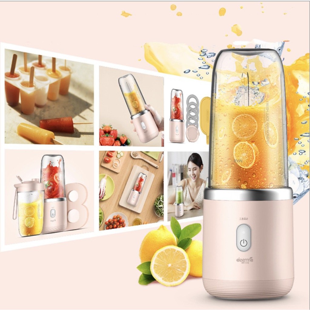 Máy xay sinh tố đa năng MI Deerma Pink cao cấp Nhỏ Gọn Portable Blender