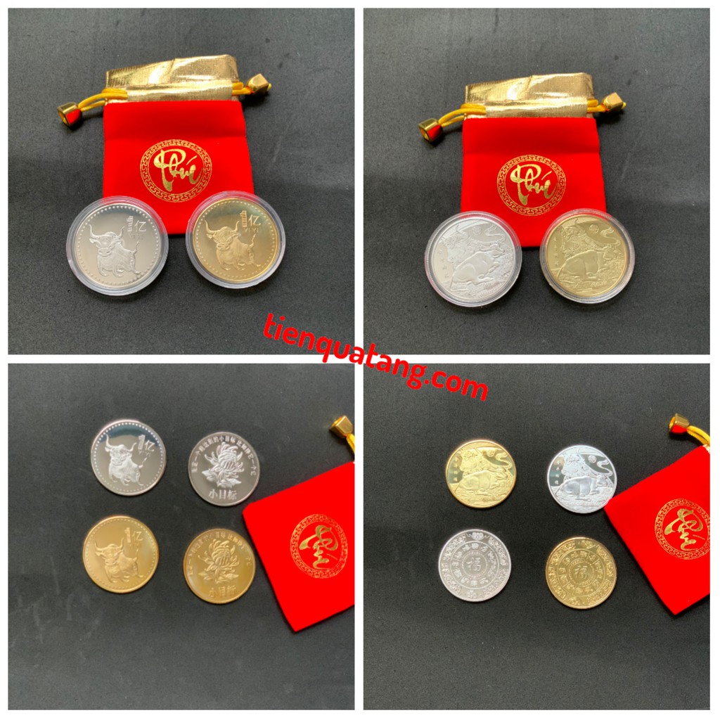 Đồng Xu Hình Con Trâu Mạ Vàng Bạc Lưu Niệm Của Đài Loan | BigBuy360 - bigbuy360.vn