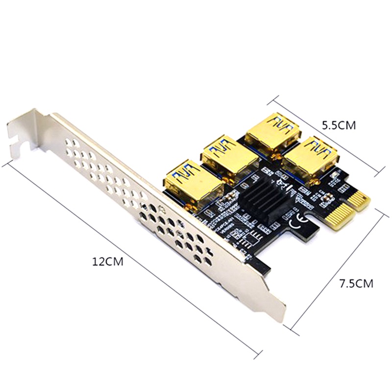 Card Mở Rộng Pci-E 1 Sang 4 Usb 3.0 Cho Ethereum Eth / Monero Xmr / Zcash