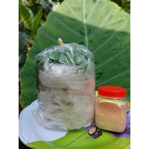 500g Bánh tráng phơi sương + Muối nhuyễn + hành phi