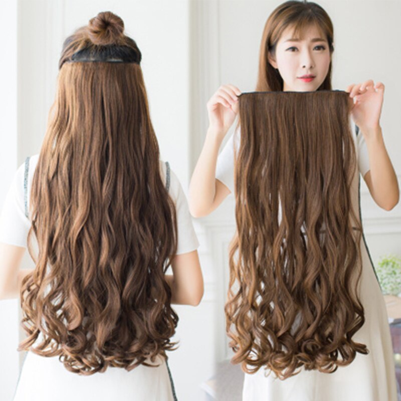 Tóc Giả Nối Dài Gợn Sóng Tự Nhiên 22 Inch Có 5 Kẹp